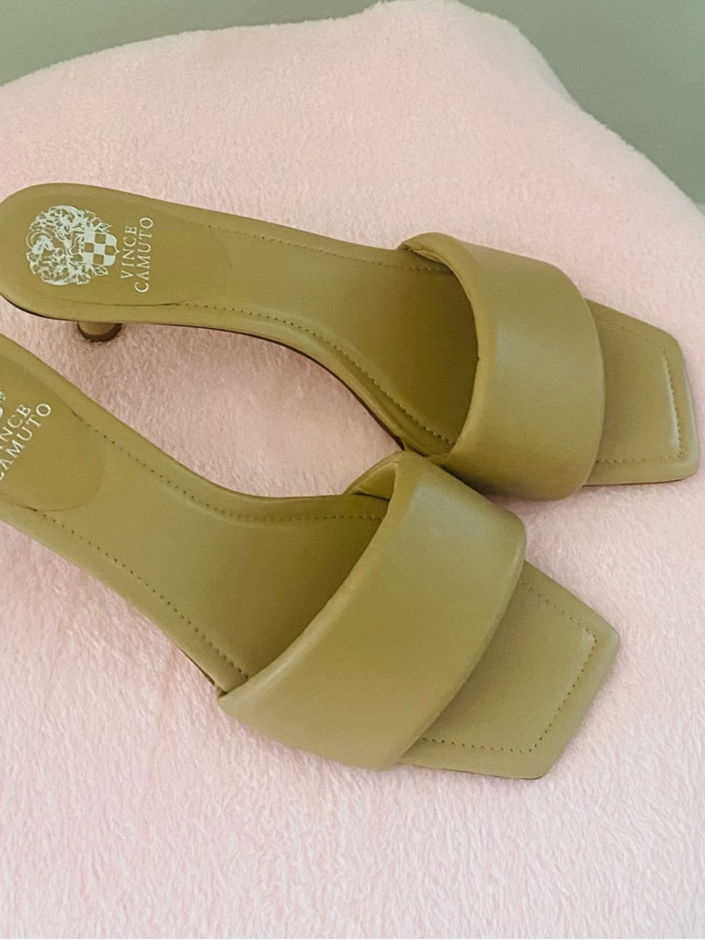 Vince Camuto Olive Slide Mules with Wide Padded Strap - Picture 4 of 4